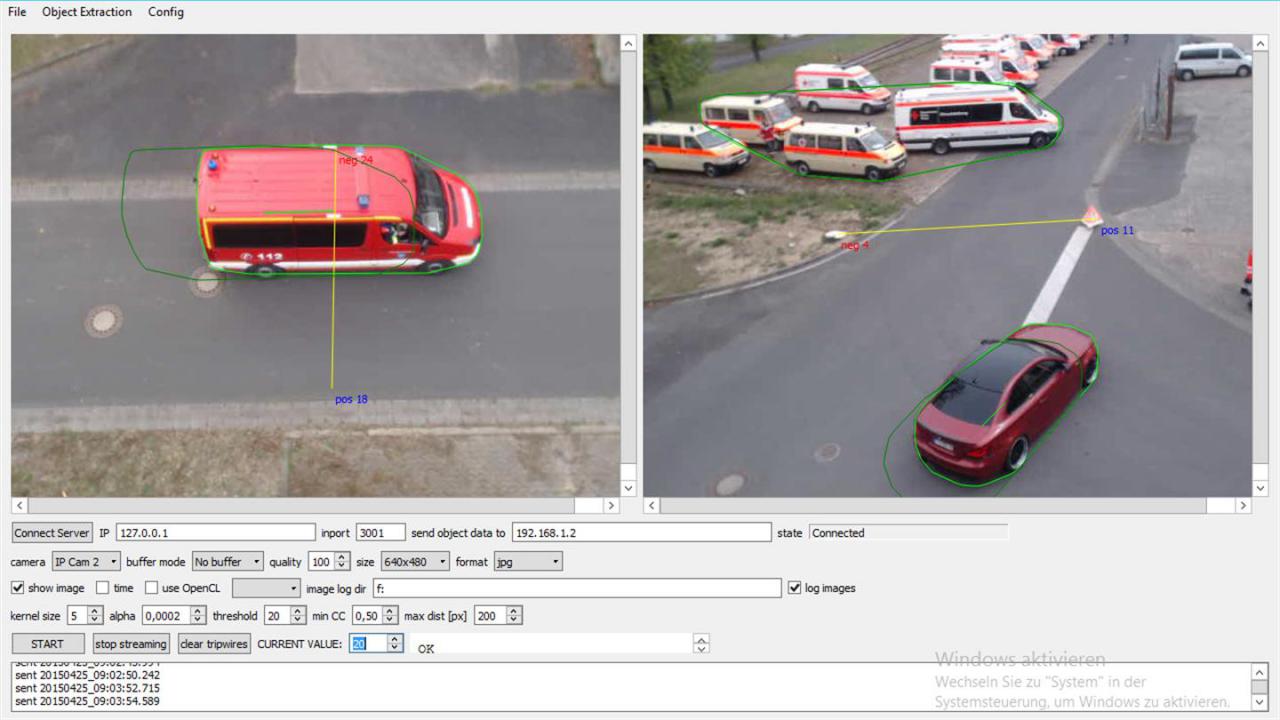 Algorithmus/Programm zur automatischen Fahrzeugerkennung in Videobildern.